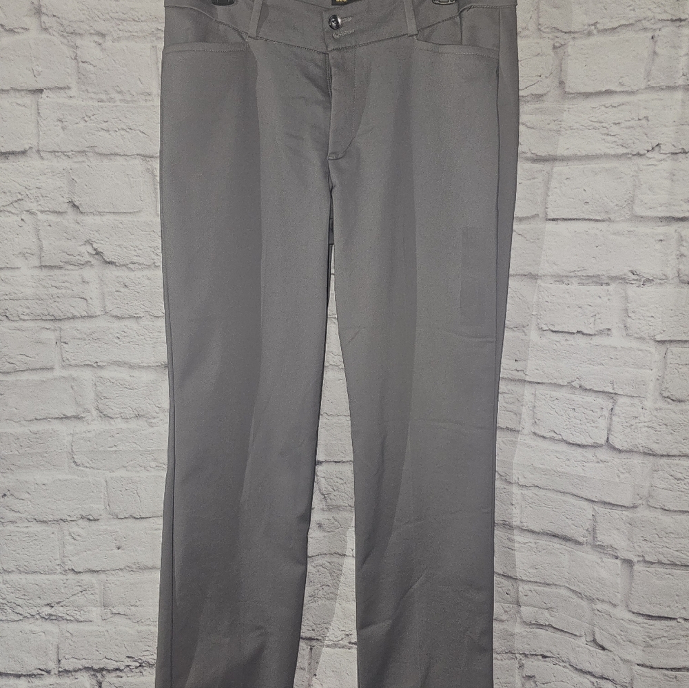 Women's Lee Secretly Shapes Straight-Leg Pants, 12 T/L, Boulder Grey